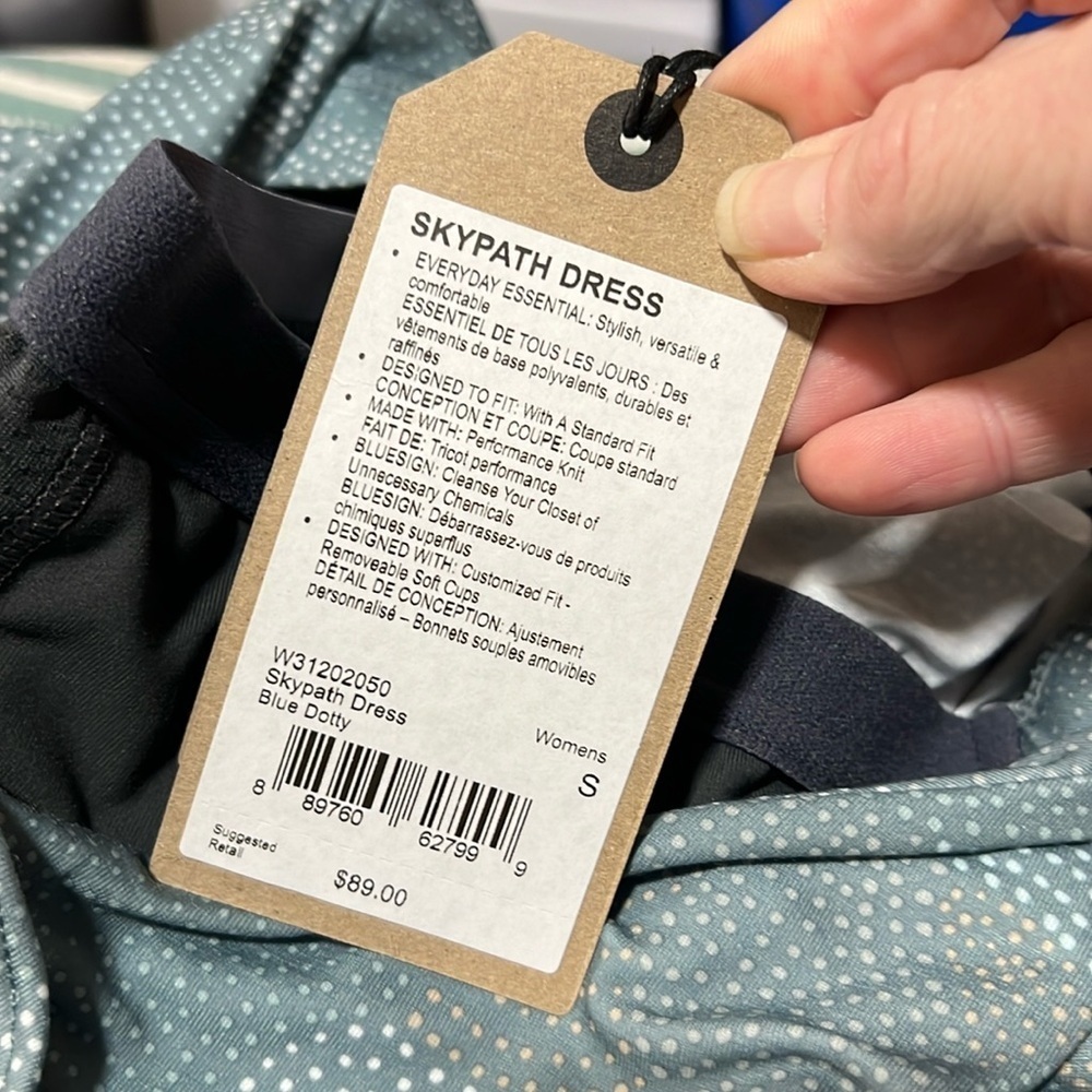 Prana NWT Skypath Athliesure Dress Size Small in Blue Dotty - Picture 10 of 15